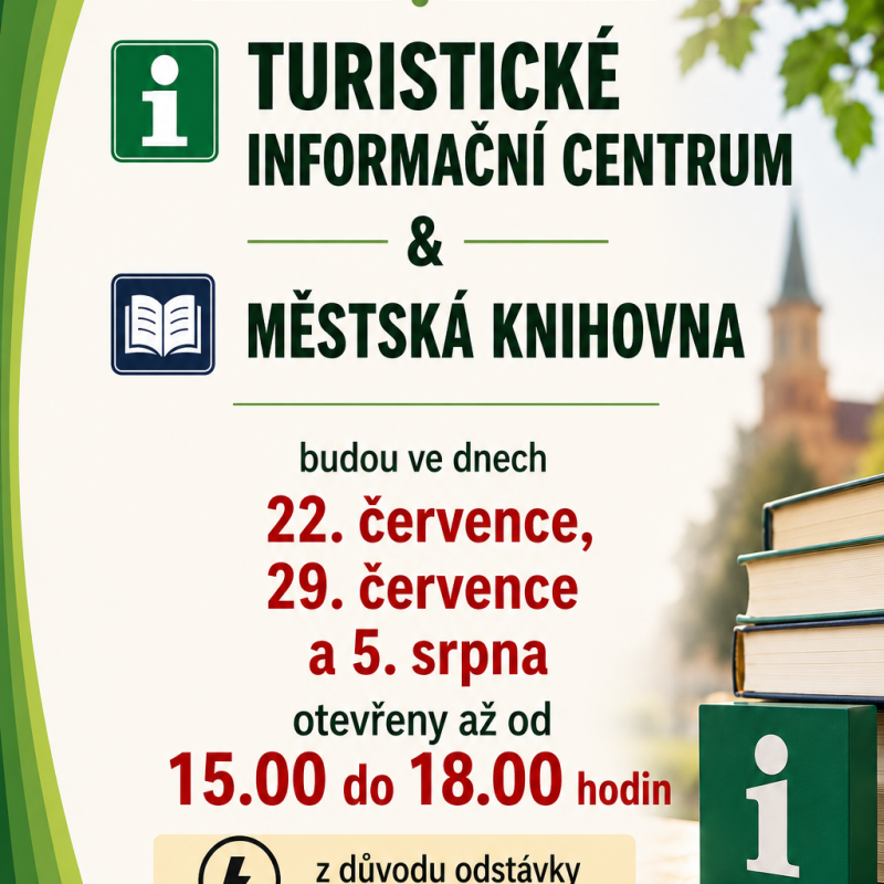 Odstávka el. energie - změna otevírací doby ve středy